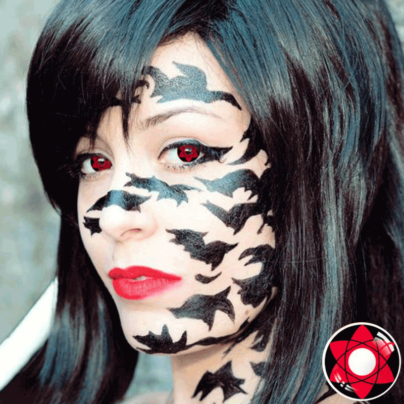 Cosplay Naruto Sasuke Sharingan Mage Red Contact Lenses